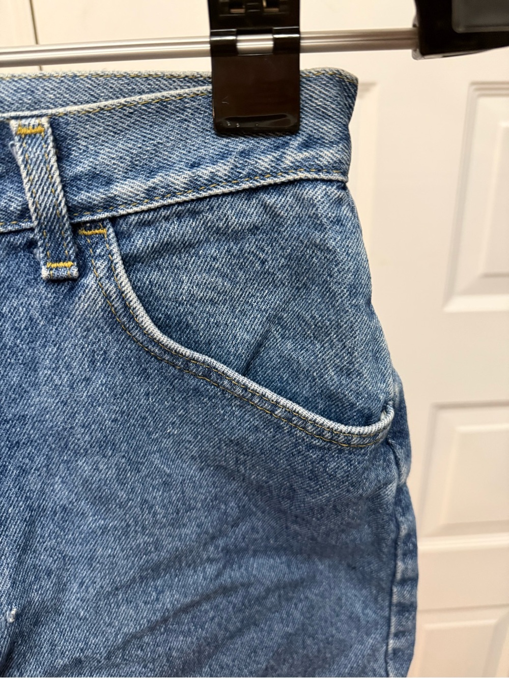 Lee Medium Blue Denim Cutoff Jean Shorts - Picture 2 of 5